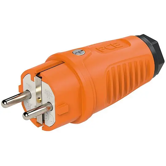 Schutzkontaktstecker Gummi (orange/schwarz) Sale
