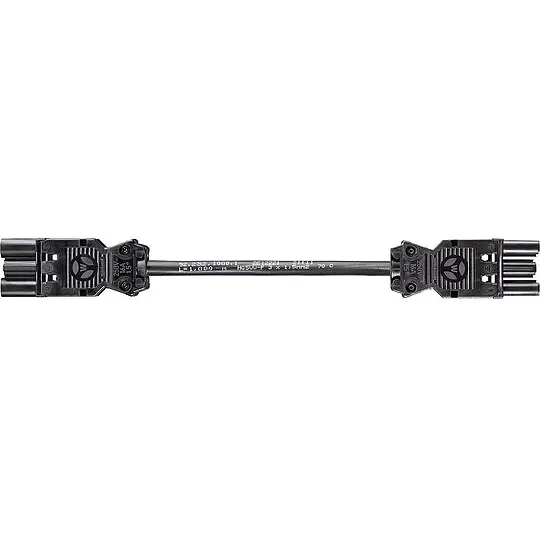 Schneller Versand Verbindungsleit. Wieland GST18i3 3,0 m, schwarz, H05VV-F 3G1,5 mm² 3-polig, Buchse - Stecker