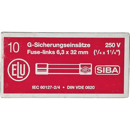 Begrenztes Angebot Feinsicherung flink Glasrohr 1,6 A (6,3x32 mm) - 10 Stück