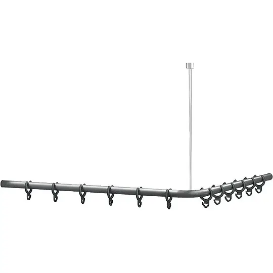 Kracherpreis Duschvorhangstange Normbau Cavere, Anthrazit-Metallic, ohne Deckenabhängung, 900 x 900 mm - 7382090095