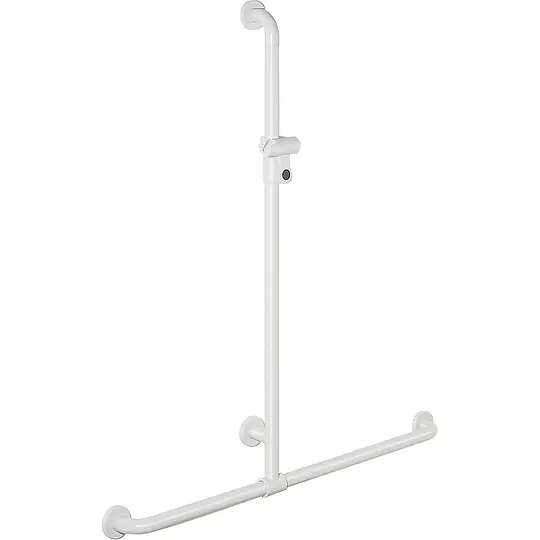Duschhandlauf Hewi Serie 801 mit Brausestange, reinweiß, 762 x 1250 mm - 801.35.450 99 Mega-Angebot