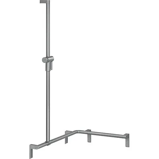 Nur Für Kurze Zeit Duschhandlauf Normbau Serie Cavere aus Aluminium, mit Brausehalter + Befestigung, Anthrazit-Metallic, 750 x 750 x 1200 - 7486075095