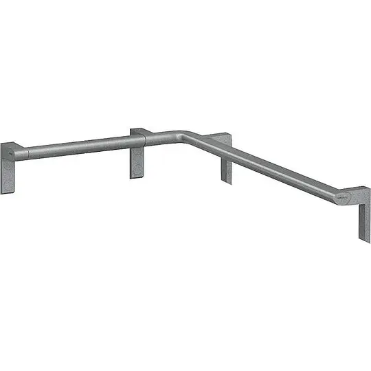 Duschhandlauf Normbau Serie Cavere aus Aluminium, inkl. Befestigung, Anthrazit-Metallic, rechts, 450 x 750 mm - 7484046095 Bestseller