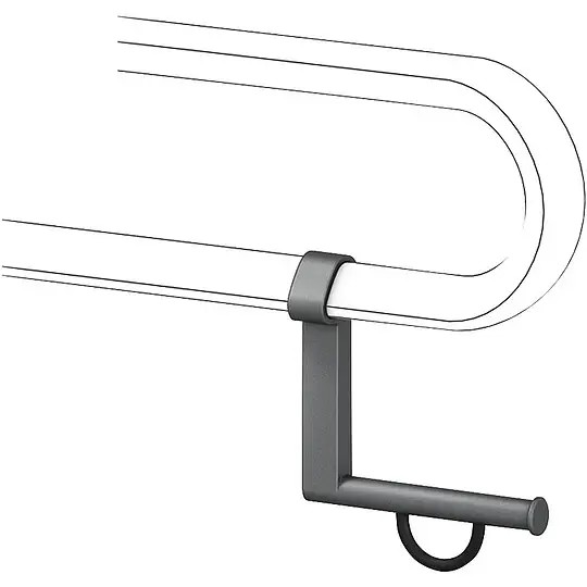 Papierrollenhalter Normbau Serie Cavere aus Aluminium, Anthrazit-Metallic, passend für Stützgriffe - 7449110095 Beliebt