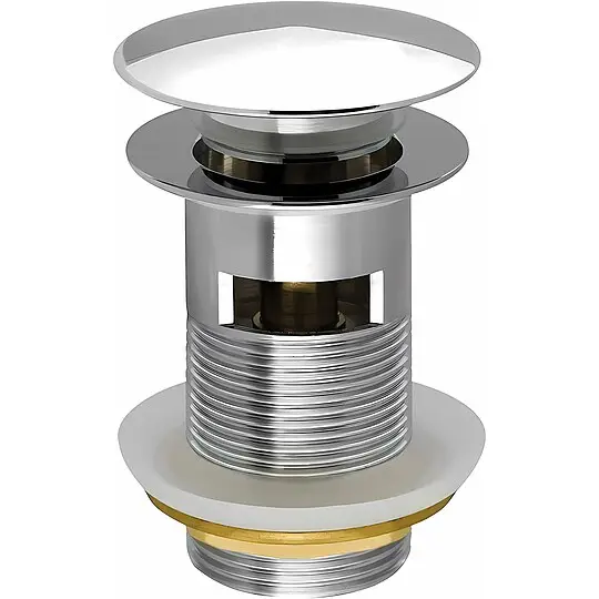 Kostenfreie Lieferung Schaftventil 1 1/4'' Klicker, Messing verchromt, mit Überlauf - Ø 64 x 60 mm