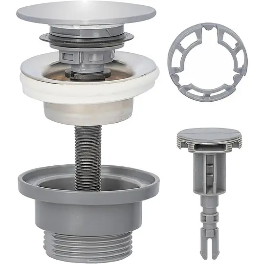Preisknaller Schaftventil 1 1/4'' Klicker, Messing verchromt, mit Kunststoffunterteil - Ø 63 x 0 - 70 mm