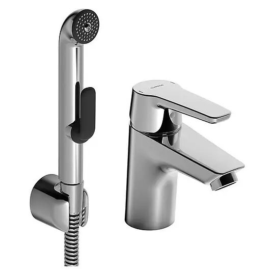 Bestseller Waschtischmischer Hansa Hansapolo mit Funktionsbrause, Ausladung 103 mm, chrom - 51462293