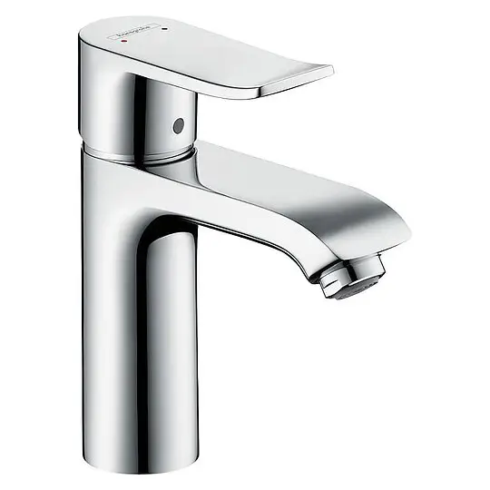 Waschtischmischer Hansgrohe Metris 110, Ausladung 116 mm, Mittelstellung kalt, mit Zugstange, chrom - 31121000 Neuheit