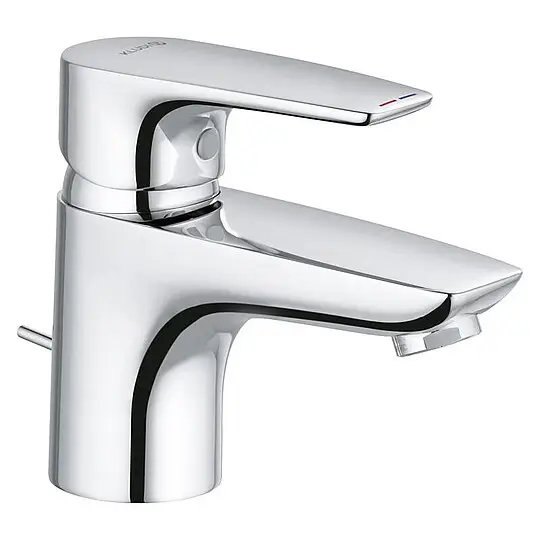 Highlight Waschtischmischer KLUDI PURE & SOLID 60 mm, mit Zugstange, chrom - 343850575