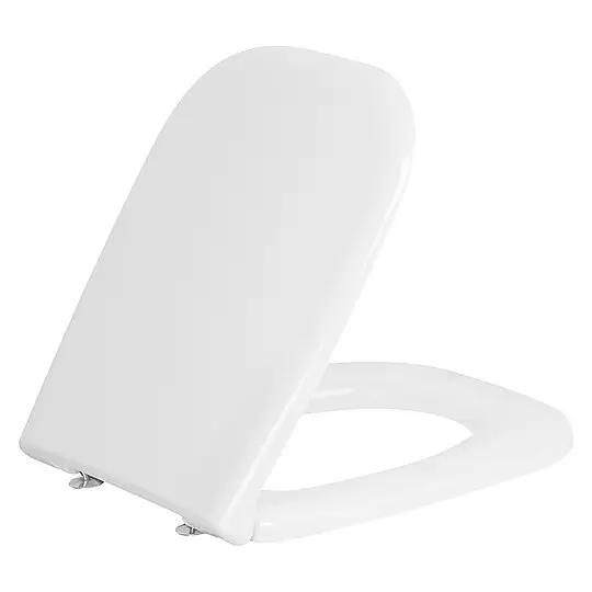 Abverkauf WC-Sitz Duravit D-Code ohne Softclose, Scharniere, Edelstahl, weiß - 0067310000