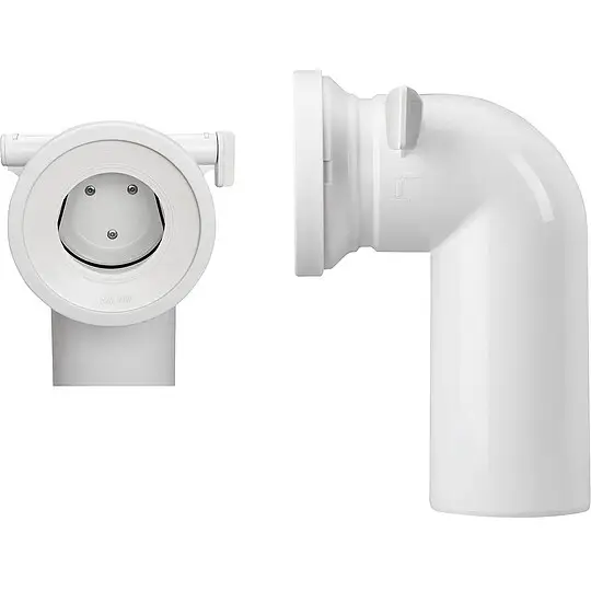 Letzte Chance WC-Anschlussbogen aus PP DN 100, 90° mit verriegelbarer Rattensperre