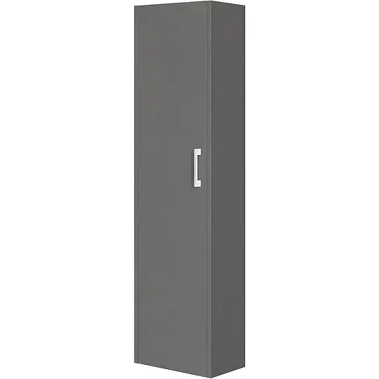 Ausverkauf Evenes Hochschrank Serie ENI, ELISA, 1 Tür, Anschlag links, graphit Hochglanz, 386 x 1500 x 206 mm - 93 256 86