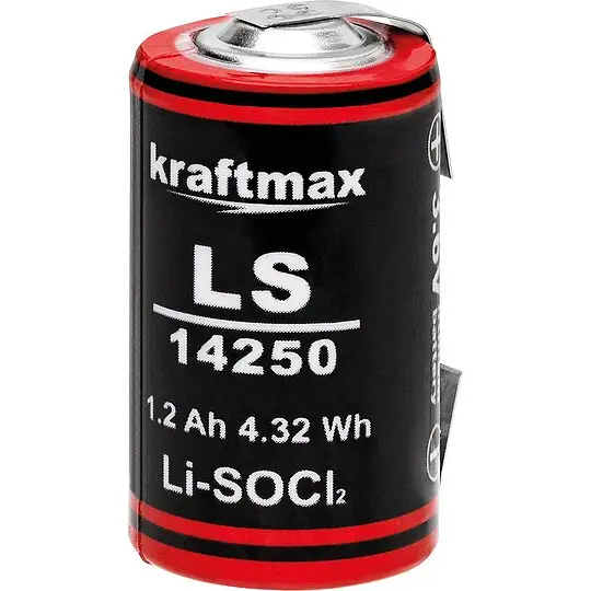 Batterie Kraftmax Lithium LS14250 1/2 AA - Zelle Lötfahne U-Form - 3,6V Direktkauf