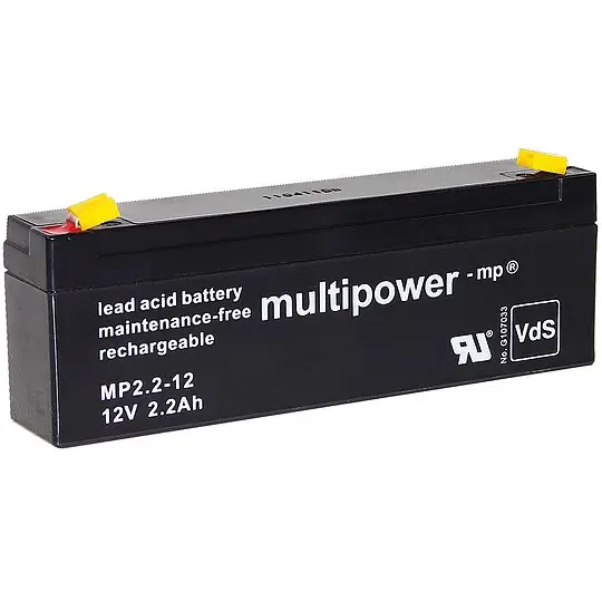 Multipower Blei-Akku MP 2,3 - 12, Pb 12V/2,3 Ah - Stecksystem Faston 4,8 - Kapazität 2300 mAh Nur Heute