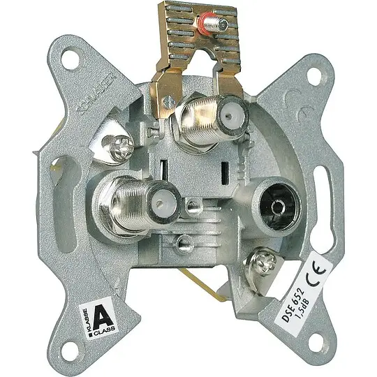 Unterputz-Antennendose Schwaiger 3-loch - 2 x F-Buchse, 1 x IEC Buchse Versand Am Gleichen Tag