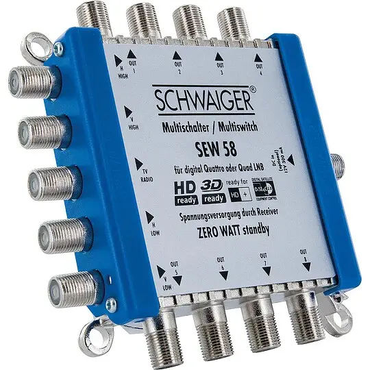 Sat-Multischalter - 5 auf 8, eco passiv, Betrieb ohne Strom- anschluss Ausverkauf