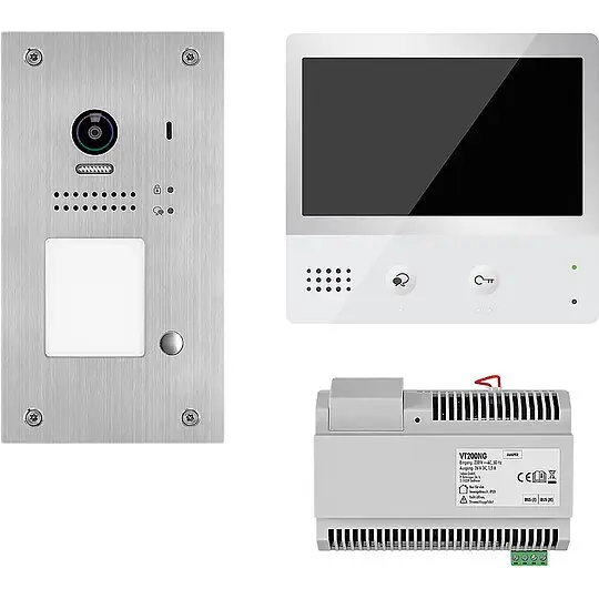 Schneller Versand Video-Türsprechanlage VT200 Unterputz - mit 1xTürsprechstelle, 1xTaste 1xTouch-Komfort-Innenstation