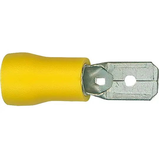 Flachstecker 100 Stück, halbisoliert, Farbe gelb -4,0 mm² - 6,0 mm², 6,3 x 0,8 mm Heißes Angebot