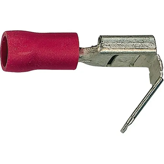 Flachsteckhülse mit Abzweigung halbisoliert 100 Stück,Farbe rot - bis 1,5 mm², 6,3 x 0,8 mm Highlight