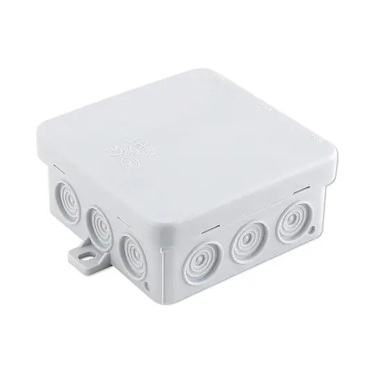 Feuchtraum Kabel-Abzweigdose Aufputz 85 x 85 x 37 mm - IP54 - VDE-geprüft - aus PE grau Super-Preis