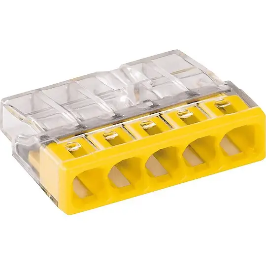 Verbindungsdosenklemmen 2273-205, 100 Stück, gelb, 5-Leiter-Klemmen Abverkauf