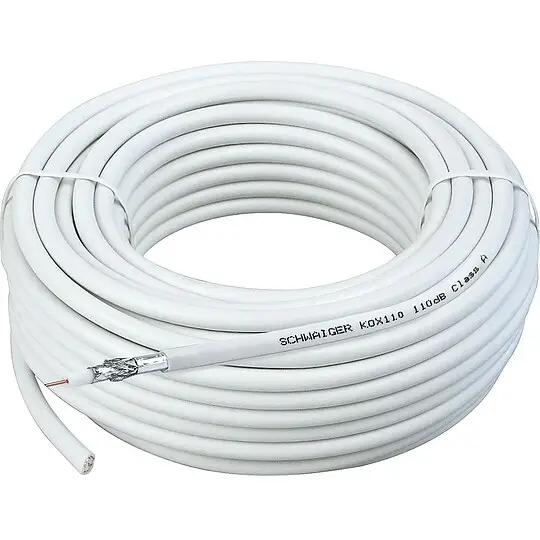 Sonderangebot SAT Koaxialkabel 110 dB, weiß - Rolle 100 m