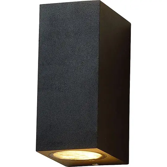 LED's light LED Außenleuchte Lichtaustritt oben/unten,eckig, GU10 Sockel, schwarz matt - 92 x 68 x 150 mm Neu