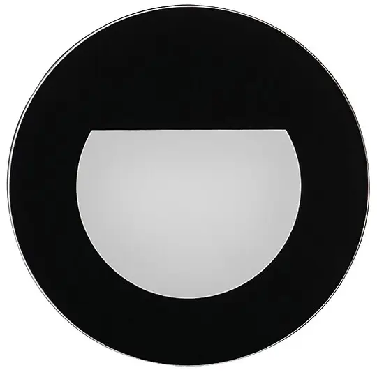 Begrenztes Angebot LED-Wandeinbauleuchte für Gerätedosen, rund, schwarz - 75 x 50 mm
