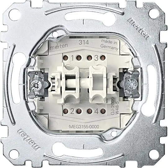 Billig Unterputz-Doppeltaster,2 Schließer, Merten, 1-polig, 10A, AC 250V