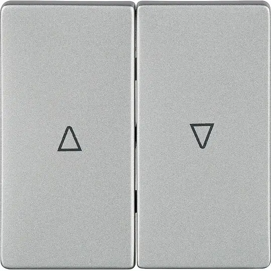 Wippe-2fach mit Symbolen Auf/Ab aluminiummetallic/ 55 mm x 55 mm Schutzart IP20 Must-Have