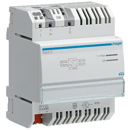 Hager Spannungsversorgung mit Ausgang und Drossel 320 mA KNX REG TXA111 Nur Heute