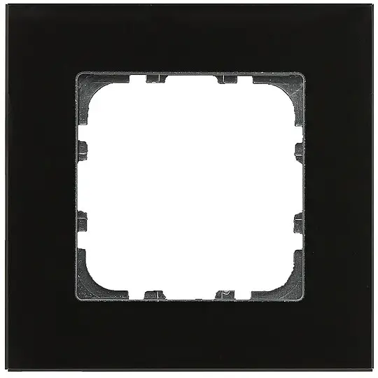 Neuheit Glasrahmen Taster 1-fach für 55 mm Programme, Schwarz