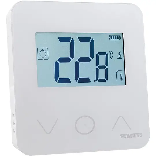 Ausverkauf WATTS Funkthermostat BT-D03-Rf- Blanc - Wandmontage und Tischaufstellung mit Standhalter