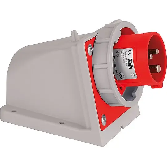 CEE-Wandgerätestecker 32A, 5-polig, 400V Twist, IP67 - Schraubklemmen inkl. Blindverschraubung Markenprodukt