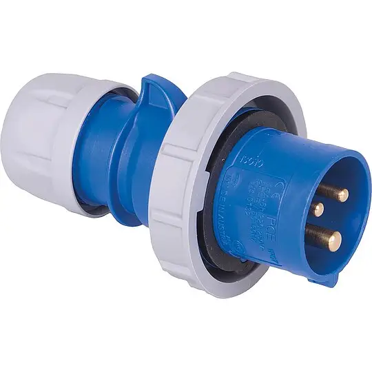 CEE-Stecker Shark IP67, 3-polig, 230V, 32A - blau/grau - Schraubanschluss Neue Kollektion