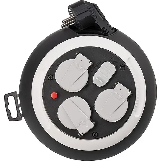 Nur Heute 3-fach Kabelbox mit 2 USB Ladebuchsen Farbe: schwarz/weiß - 3 m Kabel