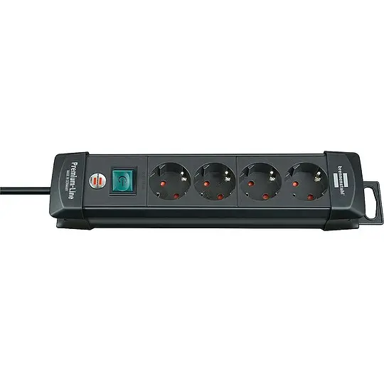 4-fach Schutzkontakt-Steckdose brennenstuhl schwarz - mit Schalter - 230V, 16A - 1,8 m Sofort Bestellen