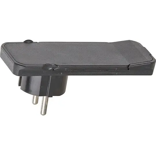 Schutzkontaktstecker Flachstecker Flat Plug in schwarz wiederanschließbar, ohne Leitung Highlight