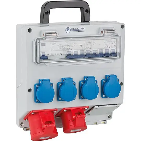 Schnäppchen Steckdosenkombination EK1-411-FP CEE-Steckdosen: 1x 5/32A+1x5/16A 4x Schukosteckdosen, 1xFI40A