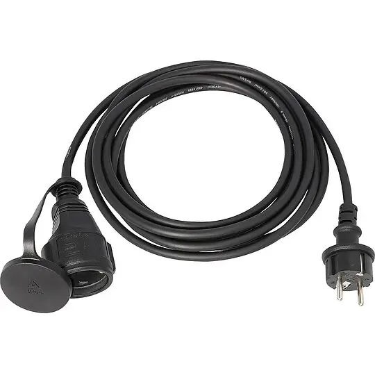 Verlängerungskabel Gummi H05RR-F 3x1,5 mm², 5m, schwarz Direkt Vom Hersteller