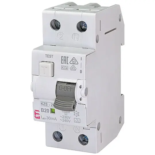 ETI FI-LS-Schalter KZS-2M A, 2-polig, Typ A, B20 / 0,03A, unverzögert Neu