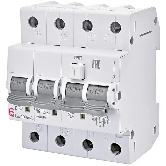 Schnäppchen ETI FI-LS-Schalter KZS-4M A, 3-polig + N, Typ A, B10 / 0,3A, unverzögert
