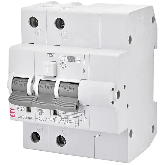 ETI FI-LS-Schalter KZS-4M, 2-polig, Typ B, B20 / 0,03A, unverzögert Saisonangebot