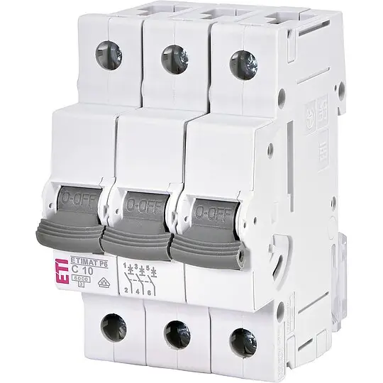Bestpreis Leitungsschutzschalter C10, ETIMAT P6, 6 kA, 3-polig