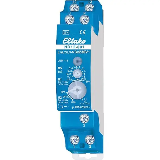 Netzüberwachungsrelais 1 Wechsler 10A/250V AC NR12-001-3X230V Sonderangebot