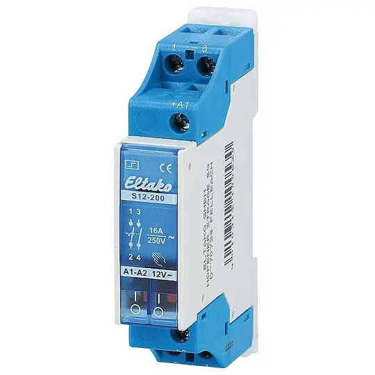 Elektromech. Stromstossschalter 2-Schließer, 16 A, 12V Eltako, S12-200-12V Expressversand