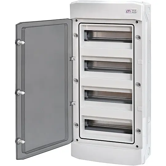 Echt ETI Aufputz-Kleinverteiler, ECH-48PT, 4-reihig, Feuchtraum IP65