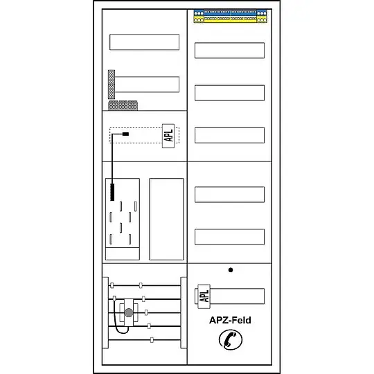 Komplettschrank EHZ54APZ-TCEHZ,1Zählerplatz eHZ, 1Verteilerf.5-reihig, 1 Abschlusspunkt Zählerplatz-Platz Preiswert