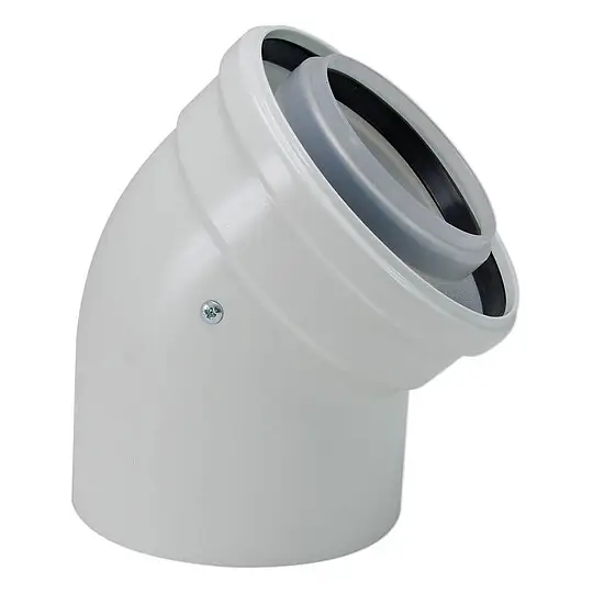 Buderus Luft-/Abgas-Bogen konzentrisch - Ø 80/125 mm - 45° - Farbe weiß - 7738112593 Neue Kollektion