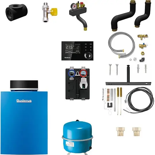 Buderus GB212 Logaplus Gas-Brennwert Heizungspaket K60S mit Regelgerät & Zubehör - 15 kW - 7739610430 Mega-Angebot